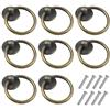 Ehuihuan 8 Pezzi Pomelli ad Anello per Cassetti In Metallo, Pomelli da Mobile Retro, Pomelli vintage per mobili per Armadietti Armadi Cassetti, Maniglia Per cassetti e Porte con Vite (Bronzo)