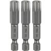 QUARKZMAN 3 Pezzi Punta Cacciavite A Testa Torx T50 Alesaggio Esagonale 1/4 Lunghezza 2 (50mm) Punta Magnetica Senza Foro Anti-Manomissione A 6 Stella Per Trapano Acciaio S2.