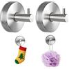 YUANQIAN 2 ganci a ventosa in acciaio inox, impermeabili, senza trapano, resistenti ganci per doccia, bagno, cucina, porte in vetro, finestre, decorazioni per feste/ghirlande (fino a 10 kg) (argento)