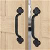 SANKINS Maniglia per porta scorrevole in ghisa rustica nera da 20 cm, resistente stile vintage per cancello in metallo per recinzione, porta, garage antico in metallo, armadio, confezione da 2