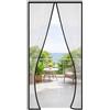 BAKAJI Zanzariera Magnetica Nera Rigata per Porta, Tenda Anti Zanzare, Insetti, Api, Mosche con Chiusura Facile, Struttura Resistente e Traspirante per Favorire il Passaggio d'Aria (120 x 210 cm)