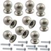 Aerzetix - Set di 10 Pomelli Sferici per Mobili Ø18mm - Maniglia Bottone Porte Armadio Cassetto Decorazione Interno Arredamento Cucina Soggiorno - in Metallo - Finitura Satinato