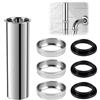 Silkmin Tubo di Prolunga per Scarico Lungo da 120 mm, G1-1/4 Tubo di Immersione Sifone in Acciaio Inox Include 2 Guarnizioni di Tenuta, Prolunga per Sifone Adatto per Lavatrice, Lavello, Scarico Lavastoviglie