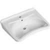 Inbagno Lavabo bagno sospeso per disabili da 65 cm, design ergonomico in ceramica bianca lucida