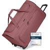 REDOLZ borsone da viaggio con ruote L 71 cm | trolley morbido 83 L leggero per uomo e donna | Duffle Essentials