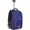 FEEIMOL Zaino Scuola Trolley Ragazzi Ragazze Scuola Borsa con Ruote Trolley Borsa Zaino Viaggio All'aperto, 20 Pollici (Blu)