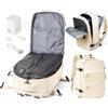 WEPOET Zaino da Viaggio 47x33x20 con Sottovuoto Vacuum Backpack Aereo Bagaglio a Mano Zaino Easyjet 42 * 30 * 20 Con Pompa Donna Uomo Zaini Casual Porta PC 15.6 Pollici(Beige Caldo)