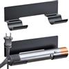 YYBO Porta Piastra per Capelli, Supporto a Parete Supporto Senza Trapano, Porta Asciugacapelli, Porta Phon e Piastra, per Vari Cilindri di Arricciacapelli, Styler Accessori, Nero, Confezione da 2