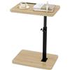 IBUYKE Tavolino a forma di C, girevole a 360° e regolabile in altezza, tavolino da caffè per spazi stretti, con slot per telefono e tablet, per soggiorno, camera da letto, naturale, TVT003R