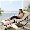 AlpineAura Sedia a dondolo con poggiapiedi da giardino, sedia relax da soggiorno, sedia lettura imbottita, sedia a dondolo da patio, fino a 150 kg, per giardino, cortile, camera da letto (Bianco 1)