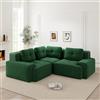 Rvjiahe Divano senza cornice, divano da ufficio, divano combinato modulare, comodo divano imbottito in velluto a coste, nessun montaggio necessario, design antiscivolo (verde)