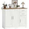 HOMCOM Credenza Cucina, Mobile Cucina, 3 Ante, 100x40x78cm, Bianco Naturale