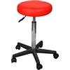 vidaXL Sgabello Ufficio Rosso Regolabile Imbottito Similpelle Moderno Sedia