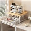 Generic Organizzatore Macchina Caffè Portacapsule Dispensatore Cucina Mensola Due Livelli Carrello Microonde Cestino Contenitore Piano Tavolo(White)