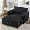 Soweiz Divano letto con funzione sleep, divano letto allungabile a due posti, schienale regolabile a 3 livelli, materiale PU impermeabile, facile da trasformare in un letto