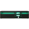 Azkoeesy Mobile TV Nero Lucido 180 cm con Illuminazione LED Integrata, Design Moderno, 3 Ante e Ripiani in Vetro per Soggiorno