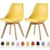 mcc direct Set di 2 sedie da cucina, ufficio, design Eva (giallo)