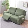 WWQQKJ Copridivano Relax Reclinabile Elasticizzato 2 Posti, Copripoltrona Relax Reclinabile Universale con Tasche, 6-Pezzi Fodera per Poltrona Lavabile, Coperture per Elettrica Divano da Massaggio(#11)