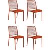HOUSE COLLECTION, SEDIA NINFA SENZA BRACCIOLI, POLIPROPILENE, ROSSO MATTONE (BCA182X4)