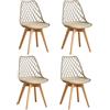 GrandCA HOME Set di 4 Sedie da Pranzo, Sedie da Cucina Moderne con Seduta Rivestita in pelle e Gambe in Faggio, Adatte a Cucine e Sale da Pranzo - Kaki