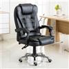 FENIXSHOP24 Poltrona/Sedia Ufficio Ergonomica Presidenziale Reclinabile e Direzionabile con Braccioli Imbottiti e Altezza Regolabile,con rotelle - Nera HLD-809