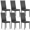 Blishom Set di 6 sedie da pranzo, sedie da tavolo in similpelle, moderne sedie da cucina a vista per sale da pranzo, studi e soggiorni. (Nero, Set da 6)