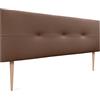 DHOME Testiera imbottita in Similpelle o Tessuto AQUALINE CON GAMBE testate letto (Similpelle Argilla,160x105cm (Letti 150/160))