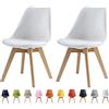 mcc direct Set di 2 sedie per sala da pranzo, sedie da cucina, sedie per ufficio, sedia a guscio di design, Eva (Verde) (Bianco)