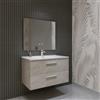 MarinelliGroup Mobile bagno SOSPESO 60 80 100 120 cm con lavabo in ceramica 2 cassetti LINDA (80 cm, Grigio)