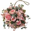 Washranp Fiore Artificiale Appeso, Palla di Fiori Finti Palla di Fiori Colorati in Plastica Realistica Eterna per La Decorazione della Festa Nuziale, Giardino di Casa Fai da Te Rosa Chiaro