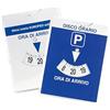ONE SHOP di Bracalente Piero One Shop Stock Disco orario Europeo per parcheggio Maxi Auto Camion Camper Bicolore Fronte Blu Retro Bianco 12x15 cm con Quarto d'ora (50)