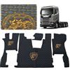 EVELTRUCK Tappetini per camion compatibili con Scania R 2018+ (tessuto nero, filo dorato)