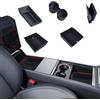 ASZSK 5 PCS Organizer per Tesl-a Model 3 2024 Highland Model Y 2025 Juniper Accessori, Console Centrale, Contenitore in Silicone, Contenitore per braccioli, Scatola Nascosta e portabevande
