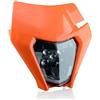 Generico Faro Anteriore Universale Motocross Mascherina Moto con Faro V-Face Universale Cross Enduro Supermoto Arancione