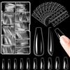 Alyvisun 500 Pezzi Ballerina Unghie Finte da Bambina, 10 Taglie Tip Unghie in Gel con 240 Pezzi Adesivi Colla per Unghie, Full Cover Tips Unghie Trasparente per Ragazze Donne Saloni di Manicure