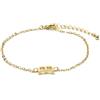 LUXENTER Bracciale Alphabet finitura oro 18k - Lettera B, Talla única, Metallo, Senza pietra preziosa