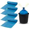 Bottari Italy Bottari 60 Sacchi Immondizia 40L 55x65 cm con Maniglie di Chiusura, Azzurri, Sacchi per Spazzatura Resistenti e Riciclati, 4 Rotoli da 15 Pezzi (Confezione da 5)