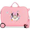 JOUMMA BAGS Minnie Happy To Be Me Trolley Cavalcabile Abs 50 cm 4 Ruote Rosa