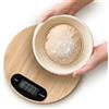 NK Bilancia da cucina digitale rotonda in bambù - Display LCD, misurazione precisa fino a 5 kg, multi-formato, controllo a pulsanti