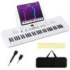 KOMFOTTEU Pianoforte Digitale 61 Tasti Pieghevole, Tastiera Elettronica con Microfono e Leggio, Pianola Portatile con Borsa per il Trasporto per Principianti (Bianco)