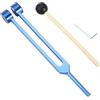 AMENGJ Stimmgabel Set di diapason in lega di alluminio da 128 Hz for terapia del suono colorata(Blue-pommel)