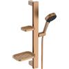Ideal Standard Idealrain Alu+ Asta doccia, Soffione doccia a risparmio idrico con due tipi di getto (SilkRain e Rain) e ripiani regolabili - Bronzo (349x157x600 mm)