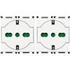 VIMAR 0R14211 Plana Presa SICURY 2P+T 16 A 250 V~ universale standard italiano P40 a filo, bianco - 2 moduli (Confezione da 2)