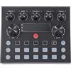 OFFIGAM Scheda Audio Esterna Custodia in Ferro Nero per Adulti Cambia Voce Mixer Dj Professionale Regolazione Indipendente del Riverbero Compatibile Computer e Smartphone