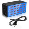 Balabaxer Caricatore USB 20 porte - 100 W stazione di ricarica rapida per dispositivi multipli (smartphone, tablet, orologi connessi) - Adattatore di alimentazione compatto con tecnologia intelligente