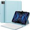 MoKo Custodia Tablet Universale con QWERT Tastiera per Tablet da 9, 9.7, 10.1, 10.2, 10.4, 10.5, 10.9, 11, con Tastiera Bluetooth Wireless Rimovibile Portapenne per iPad, Fire, Pixel,Cielo Blu