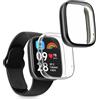 kwmobile Set 2x Custodia Smartwatch Compatibile con Xiaomi Redmi Watch 3 Active Cover - Case Silicone Protezione Orologio Fitness trasparente/nero