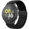 GIOPUEY Cinturini Magnetica Compatibile con COROS Pace 3, Cinturino in Morbido Nylon Intrecciato [Unisex] [Traspirante] - Black