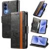 MOJIA Cover per Vivo V70 FE, PU Custodia Antiurto Resistente ai Graffi, Custodia Flip Portafoglio per Telefono con Supporto e Slot per Schede. Nero