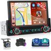 Hikity Autoradio Bluetooth 1 DIN Stereo Auto Bluetooth Compatibile con Wireless CarPlay & Android Auto 7 pollici Touchscreen Lettore Telecamera/FM/Ricarica Rapida per Auto